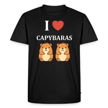 Humour Capybara - T-shirt Premium bio Homme - noir - Devant - Nico (187cm)