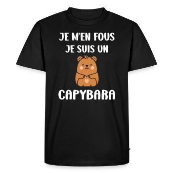 Humour Capybara - T-shirt Premium bio Homme - noir - Devant - Nico (187cm)