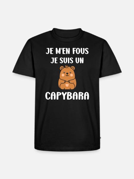 Humour Capybara - T-shirt Premium bio Homme - noir
