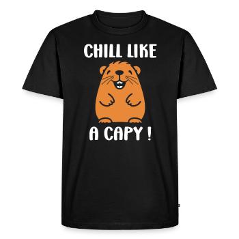Humour Capybara - T-shirt Premium bio Homme - noir - Devant - Nico (187cm)