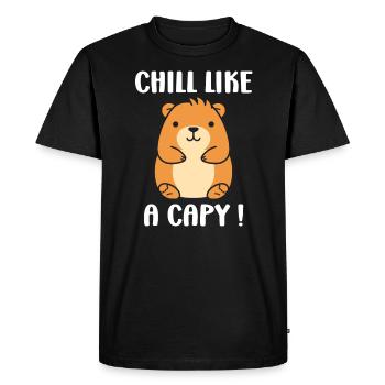 Humour Capybara - T-shirt Premium bio Homme - noir - Devant - Nico (187cm)
