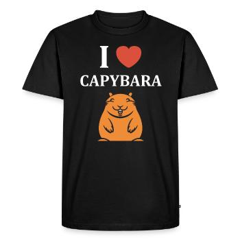Humour Capybara - T-shirt Premium bio Homme - noir - Devant - Nico (187cm)