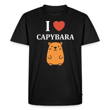 Humour Capybara - T-shirt Premium bio Homme - noir - Devant - Nico (187cm)
