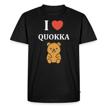 Petit animal mignon Quokka - T-shirt Premium bio Homme - noir - Devant - Nico (187cm)
