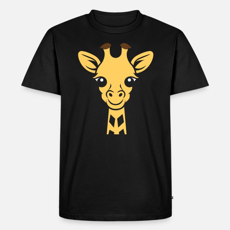 Kopf der Giraffe - Männer Premium Bio T-Shirt - Schwarz