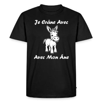 Humour petit âne - T-shirt Premium bio Homme - noir - Devant - Nico (187cm)