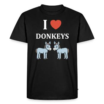 Humour petit âne - T-shirt Premium bio Homme - noir - Devant - Nico (187cm)