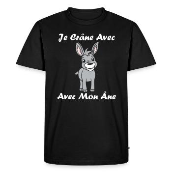 Humour petit âne - T-shirt Premium bio Homme - noir - Devant - Nico (187cm)