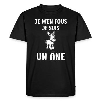 Humour petit âne - T-shirt Premium bio Homme - noir - Devant - Nico (187cm)