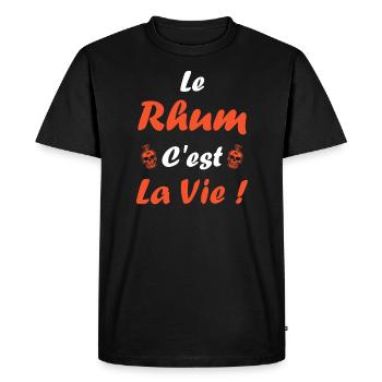 Rhum - T-shirt Premium bio Homme - noir - Devant - Nico (187cm)