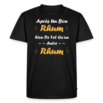 Rhum - T-shirt Premium bio Homme - noir - Devant - Nico (187cm)