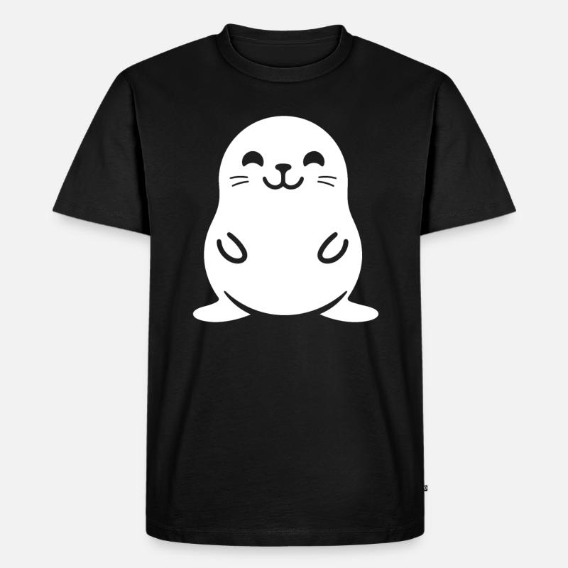 Seelöwe - Männer Premium Bio T-Shirt - Schwarz