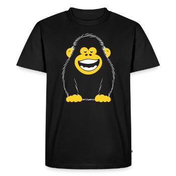 Humour petit singe babouin - T-shirt Premium bio Homme - noir - Devant - Nico (187cm)