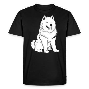 Humour Chien Samoyède - T-shirt Premium bio Homme - noir - Devant - Nico (187cm)