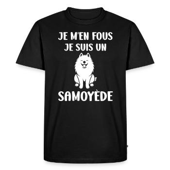 Humour Chien Samoyède - T-shirt Premium bio Homme - noir - Devant - Nico (187cm)