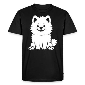 Chien Samoyède - T-shirt Premium bio Homme - noir - Devant - Nico (187cm)
