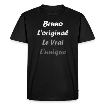 Super Bruno - T-shirt Premium bio Homme - noir - Devant - Nico (187cm)