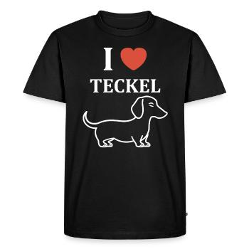 Humour chien teckel - T-shirt Premium bio Homme - noir - Devant - Nico (187cm)