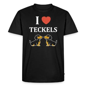 Humour chien teckel - T-shirt Premium bio Homme - noir - Devant - Nico (187cm)