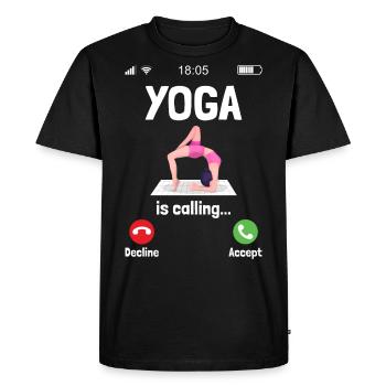 Yoga is calling Women Fitness and Gym Funny - Men's Premium Organic T-Shirt - black - Front - Nico (187cm)