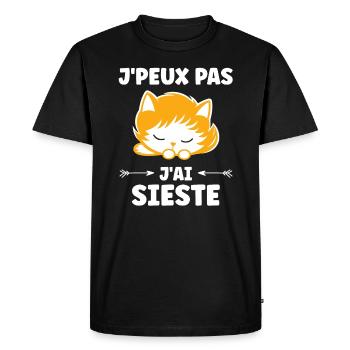 J'ai sieste - T-shirt Premium bio Homme - noir - Devant - Nico (187cm)