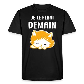 Je le ferai demain - T-shirt Premium bio Homme - noir - Devant - Nico (187cm)
