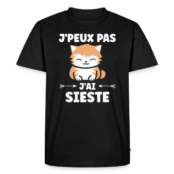 J'ai sieste - T-shirt Premium bio Homme - noir - Devant - Nico (187cm)