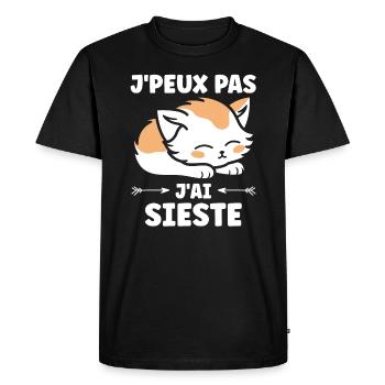 J'ai sieste - T-shirt Premium bio Homme - noir - Devant - Nico (187cm)