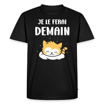 Je le ferai demain - T-shirt Premium bio Homme - noir - Devant - Nico (187cm)