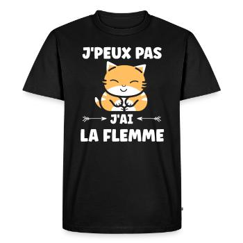 J'ai la flemme - T-shirt Premium bio Homme - noir - Devant - Nico (187cm)