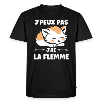 J'ai la flemme - T-shirt Premium bio Homme - noir - Devant - Nico (187cm)