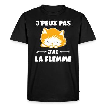 J'ai la flemme - T-shirt Premium bio Homme - noir - Devant - Nico (187cm)