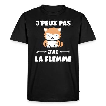 J'ai la flemme - T-shirt Premium bio Homme - noir - Devant - Nico (187cm)