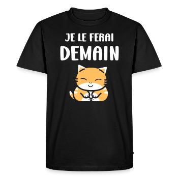 Je le ferai demain - T-shirt Premium bio Homme - noir - Devant - Nico (187cm)