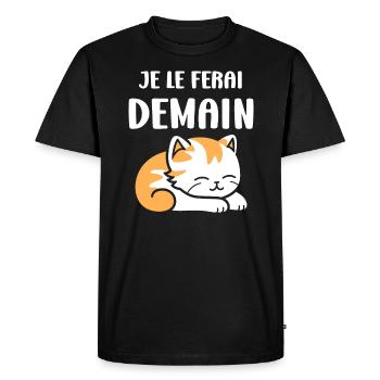 Je le ferai demain - T-shirt Premium bio Homme - noir - Devant - Nico (187cm)