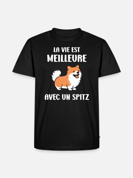 Humour chien Spitz - T-shirt Premium bio Homme - noir