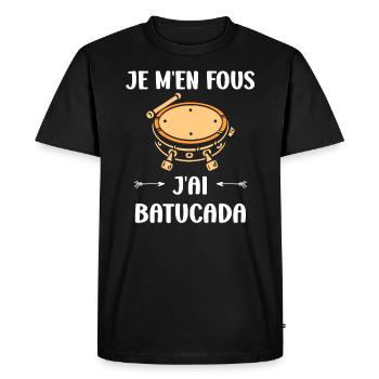 Humour tambour batucada - T-shirt Premium bio Homme - noir - Devant - Nico (187cm)