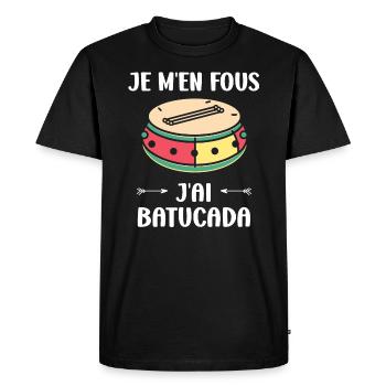 Humour tambour batucada - T-shirt Premium bio Homme - noir - Devant - Nico (187cm)