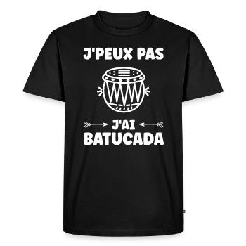Humour tambour batucada - T-shirt Premium bio Homme - noir - Devant - Nico (187cm)