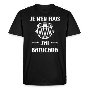 Humour tambour batucada - T-shirt Premium bio Homme - noir - Devant - Nico (187cm)