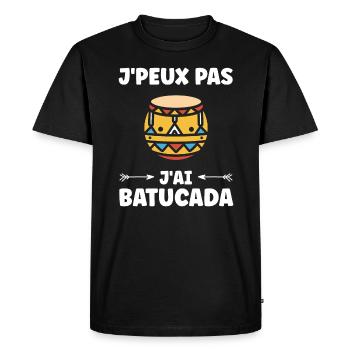 Humour tambour batucada - T-shirt Premium bio Homme - noir - Devant - Nico (187cm)