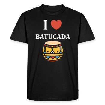 Batucada Drum Humor - Men's Premium Organic T-Shirt - black - Front - Nico (187cm)