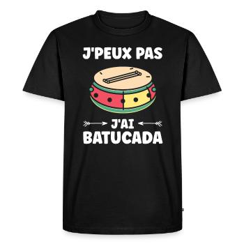 Humour tambour batucada - T-shirt Premium bio Homme - noir - Devant - Nico (187cm)