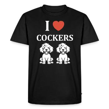 Chien cocker - T-shirt Premium bio Homme - noir - Devant - Nico (187cm)