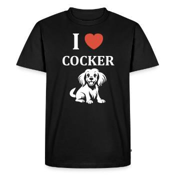 Chien cocker - T-shirt Premium bio Homme - noir - Devant - Nico (187cm)