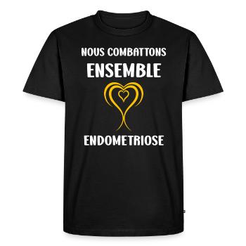 sensibilisation endométriose - T-shirt Premium bio Homme - noir - Devant - Nico (187cm)
