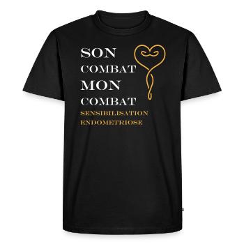 sensibilisation endométriose - T-shirt Premium bio Homme - noir - Devant - Nico (187cm)