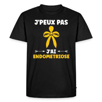 sensibilisation endométriose - T-shirt Premium bio Homme - noir - Devant - Nico (187cm)