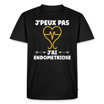 sensibilisation endométriose - T-shirt Premium bio Homme - noir - Devant - Nico (187cm)