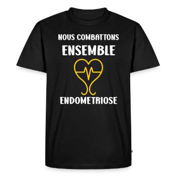 sensibilisation endométriose - T-shirt Premium bio Homme - noir - Devant - Nico (187cm)